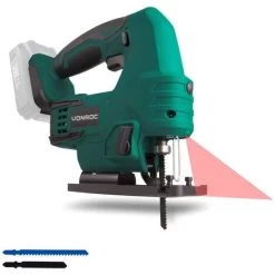 Scie Sauteuse Sans Fil VPower 20V. Sans Batterie, Ni Chargeur, 2 Lames De Scie Et Guide Parallèle Inclus