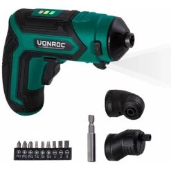 Tournevis à Batterie 4V - Porte-embout Magnétique, Attache Excentrique, Attache Coudée, Embout Et Chargeur De Batterie