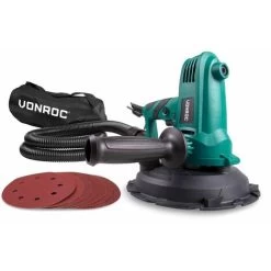 Ponceuse Excentrique 750W - Pour Plafonds Et Murs - 180 Mm De Diamètre - 8 Feuilles Abrasives Incluses