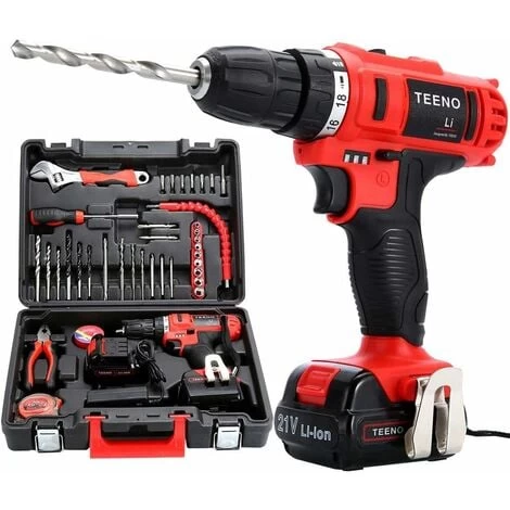 Perceuse Visseuse Sans Fil 21V, TEENO Deux 1.5Ah Batteries Visseuse Devisseuse Sans Fil,41 Accessoires,gants Professionnels 3 Perceuse Visseuse Sans Fil 21V, TEENO Deux 1.5Ah Batteries Visseuse Devisseuse Sans Fil,41 Accessoires,gants Professionnels