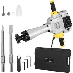 MSW Marteau Piqueur Burir Brise-Béton 2100W 1600 Cps/Min 85 J 2 Burins Coffret