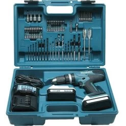 Perceuse Visseuse à Percussion MAKITA HP457DWE10 + Kit D'accessoires - 18V - 1.5Ah