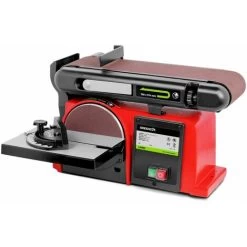 Ponceuse à Bande, Puissance 400W, Vitesse Bande 7,35m/s, Inclinaison Ceinture Jusqu'à 90º, Table à Disque Inclinable Jusqu'à 45º - Greencut LJ400C