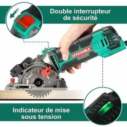Scie Circulaire, HYCHIKA 500W Mini Scie Circulaire, 4500RPM, Profondeur De Coupe: 0-25mm, Moteur En Cuivre Pur, 3 Lames Pour Les Coupes De Bois, De Métal Mou, De Carreaux Et De Plastique -Outils Électriques 20359601 5