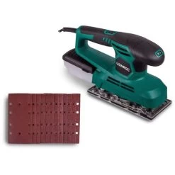 Ponceuse Vibrante 240W – 90x187mm – Boîtier De Récupération De Poussière Et 12 Feuilles Abrasives Inclus