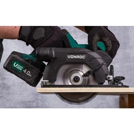 Scie Circulaire Sans Fil 150mm VPower 20V. 1 Batterie 4.0Ah, Chargeur Rapide, Lame De Scie Et Guide Parallèle Inclus 4 Scie Circulaire Sans Fil 150mm VPower 20V. 1 Batterie 4.0Ah, Chargeur Rapide, Lame De Scie Et Guide Parallèle Inclus – Image 2