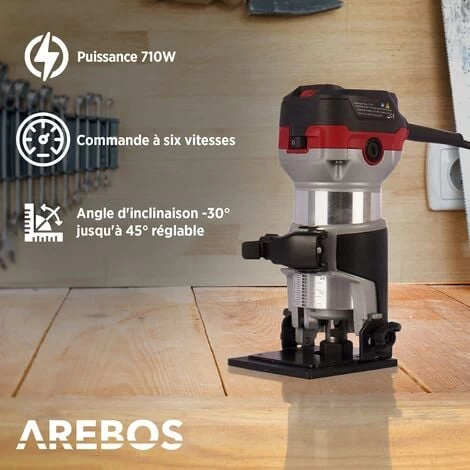 AREBOS Défonceuse électrique Machine à Fraiser 710W Sac à Outils Fraiseuse à Bois Routeur à Bois 4 AREBOS Défonceuse électrique Machine à Fraiser 710W Sac à Outils Fraiseuse à Bois Routeur à Bois – Image 2