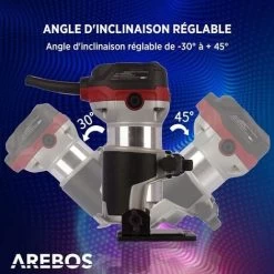 AREBOS Défonceuse électrique Machine à Fraiser 710W Sac à Outils Fraiseuse à Bois Routeur à Bois 10 AREBOS Défonceuse électrique Machine à Fraiser 710W Sac à Outils Fraiseuse à Bois Routeur à Bois -Outils Électriques 25627283 4
