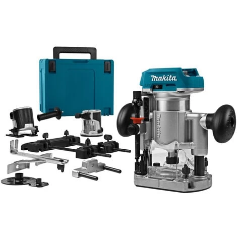 Makita DRT50ZJX9 - Défonceuse / Affleureuse Sans-fil Li-Ion 18V (machine Seule) Dans MAKPAC 3 Makita DRT50ZJX9 - Défonceuse / Affleureuse Sans-fil Li-Ion 18V (machine Seule) Dans MAKPAC