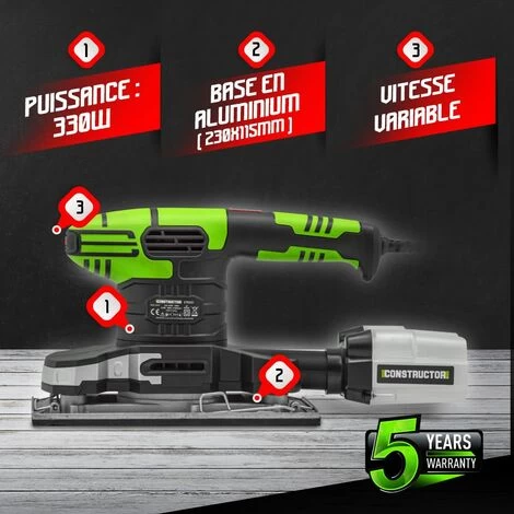 Ponceuse Vibrante 330W - Constructor 4 Ponceuse Vibrante 330W - Constructor – Image 2