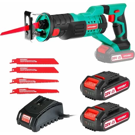 Scie Sabre à Batterie, HYCHIKA 18V Scie Egoîne Electrique Sans Fil, Vitesses Réglables 0-2800RPM, 4×Lames De Scie, Avec 2Ah, 2×Batteries, 1h Chargeur Rapide, Idéal Pour La Coupe Du Bois Et Du Métal 3 Scie Sabre à Batterie, HYCHIKA 18V Scie Egoîne Electrique Sans Fil, Vitesses Réglables 0-2800RPM, 4×Lames De Scie, Avec 2Ah, 2×Batteries, 1h Chargeur Rapide, Idéal Pour La Coupe Du Bois Et Du Métal