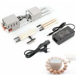Travail Du Bois Bricolage Tour 100W Mini Tour Machine à Bois Bricolage Set Tour Avec L'UE Adaptateur (Lathe Miniature Standard + Fonction De Polissage)