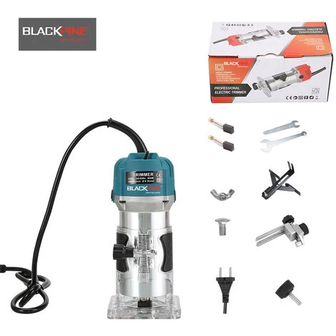 BLACKPINE - Affleureuse Défonceuse Électrique à Bois 220V 800W Trimmer Router, 30000r/min, Φ 6.35mm 3 BLACKPINE - Affleureuse Défonceuse Électrique à Bois 220V 800W Trimmer Router, 30000r/min, Φ 6.35mm