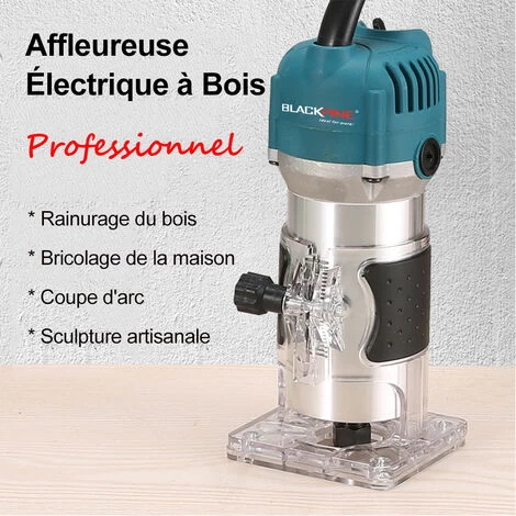 BLACKPINE - Affleureuse Défonceuse Électrique à Bois 220V 800W Trimmer Router, 30000r/min, Φ 6.35mm 7 BLACKPINE - Affleureuse Défonceuse Électrique à Bois 220V 800W Trimmer Router, 30000r/min, Φ 6.35mm – Image 5