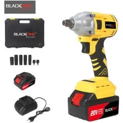 BLACKPINE - Clé à Chocs Sans Fil, 300Nm Boulonneuse A Choc Avec 15000mAh Batterie X 2, Douilles à Chocs X 7, Un Chargeur Rapide