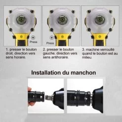 BLACKPINE - Clé à Chocs Sans Fil, 300Nm Boulonneuse A Choc Avec 15000mAh Batterie X 2, Douilles à Chocs X 7, Un Chargeur Rapide -Outils Électriques 32703011 3