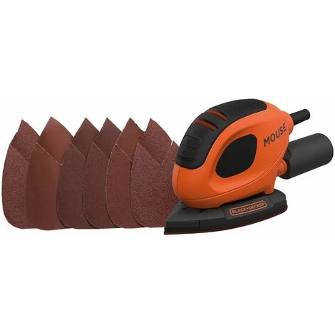 Black & Decker BLACK+DECKER Ponceuse De Détail Mouse Filaire 55W Fixation Auto-agrippante + 6 Abrasifs 3 Black & Decker BLACK+DECKER Ponceuse De Détail Mouse Filaire 55W Fixation Auto-agrippante + 6 Abrasifs