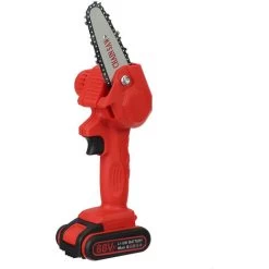 VIOLEWORKS 88V 1080W 4 Pouce Scie à Bois Portable Scie à Chaine Tronconneuse à Batterie élagueuse électrique Sans Fil (Rouge, 1 Batterie) -Outils Électriques 35322951 3