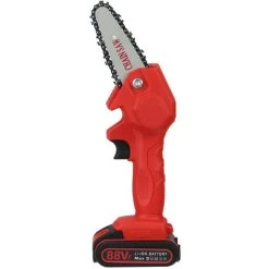 VIOLEWORKS 88V 1080W 4 Pouce Scie à Bois Portable Scie à Chaine Tronconneuse à Batterie élagueuse électrique Sans Fil (Rouge, 1 Batterie) -Outils Électriques 35322951 5