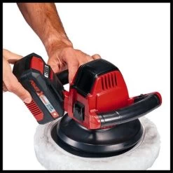 Einhell Polisseuse Pour Carrosserie Sans Fil CE-CB 18/254 Li - Solo Power X-Change (18V, Disque à Polir 254mm, Vitesse D'oscillation 2500 Trs/min, Livré Avec Deux Bonnets) Livré Sans Batterie Ni Charg -Outils Électriques 36889519 3