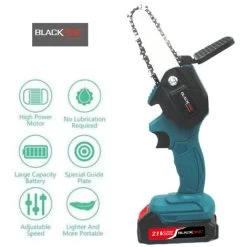 BLACKPINE - Mini Tronçonneuse Portative Sans Fil, Rechargeable 21 V, 1500mAh Vitesse De Coupe Réglable, Pour La Coupe Du Bois Et Du Métal (Bleu) 9 BLACKPINE - Mini Tronçonneuse Portative Sans Fil, Rechargeable 21 V, 1500mAh Vitesse De Coupe Réglable, Pour La Coupe Du Bois Et Du Métal (Bleu) -Outils Électriques 37103703 3