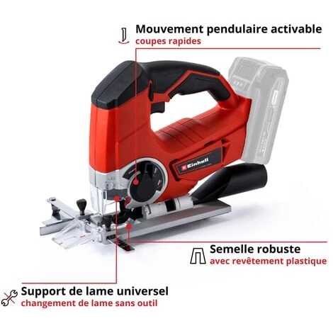 Einhell Scie Sauteuse Sans Fil TE-JS 18 Li - Solo Power X-Change (18 V,Hauteur De Course 25.4 Mm) Livré Sans Batterie Ni Chargeur 4 Einhell Scie Sauteuse Sans Fil TE-JS 18 Li - Solo Power X-Change (18 V,Hauteur De Course 25.4 Mm) Livré Sans Batterie Ni Chargeur – Image 2