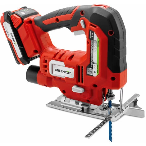 Scie Sauteuse 20V, Batterie Lithium 2.0Ah, 4 Positions De Lame, Vitesse Réglable Et Profondeur De Coupe Jusqu'à 65 Mm – Greencut SRJ200L 3 Scie Sauteuse 20V, Batterie Lithium 2.0Ah, 4 Positions De Lame, Vitesse Réglable Et Profondeur De Coupe Jusqu'à 65 Mm – Greencut SRJ200L