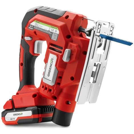 Scie Sauteuse 20V, Batterie Lithium 2.0Ah, 4 Positions De Lame, Vitesse Réglable Et Profondeur De Coupe Jusqu'à 65 Mm – Greencut SRJ200L 7 Scie Sauteuse 20V, Batterie Lithium 2.0Ah, 4 Positions De Lame, Vitesse Réglable Et Profondeur De Coupe Jusqu'à 65 Mm – Greencut SRJ200L – Image 5