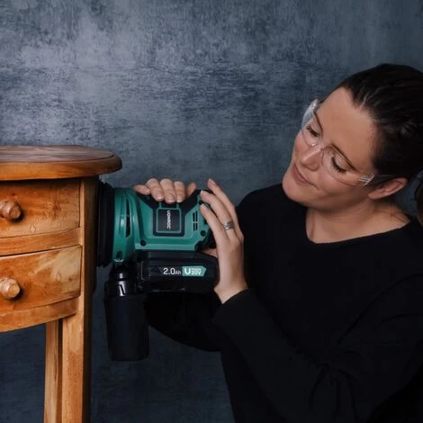 Ponceuse Orbitale Sans Fil 20V - Ø125mm -12 Feuilles Abrasives, Sac De Récupération De Poussière - 2 Batteries 2.0 Ah Et Chargeur Inclus 4 Ponceuse Orbitale Sans Fil 20V - Ø125mm -12 Feuilles Abrasives, Sac De Récupération De Poussière - 2 Batteries 2.0 Ah Et Chargeur Inclus – Image 2