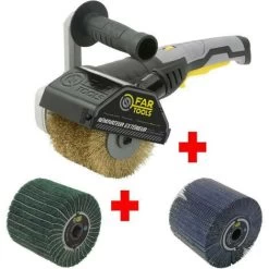 FARTOOLS PACK REX120C RENOVATEUR EXTERIEUR + BROSSE A LAMELLES ABRASIVES + BROSSE FIBRE SYNTHETIQUE ET LAMELLES ABRASIVES