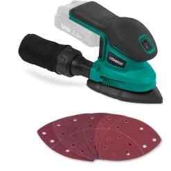 Ponceuse Delta Multifonction Sans Fil 20V – Sans Batterie, Ni Chargeur – 6 Feuilles Abrasives Incluses