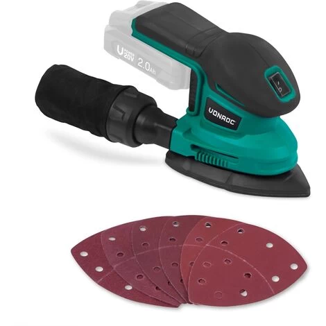 Ponceuse Delta Multifonction Sans Fil 20V – Sans Batterie, Ni Chargeur – 6 Feuilles Abrasives Incluses 3 Ponceuse Delta Multifonction Sans Fil 20V – Sans Batterie, Ni Chargeur – 6 Feuilles Abrasives Incluses