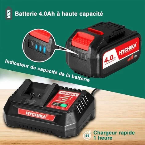 Boulonneuse A Choc, HYCHIKA 350Nm Clé à Chocs Sans Fil Avec 4.0Ah Batterie, Visseuse à Choc Fréquence D'impact 3000IPM, 3 Douilles à Chocs Pour 17/19/21mm, 10/13mm Mandrin, Boulons De Roue 6 Boulonneuse A Choc, HYCHIKA 350Nm Clé à Chocs Sans Fil Avec 4.0Ah Batterie, Visseuse à Choc Fréquence D'impact 3000IPM, 3 Douilles à Chocs Pour 17/19/21mm, 10/13mm Mandrin, Boulons De Roue – Image 4