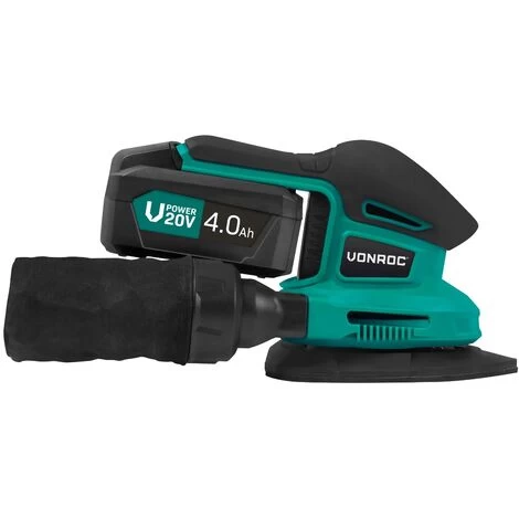 Ponceuse Delta Multifonction Sans Fil 20V - 6 Feuilles Abrasives, 1 Batterie 4.0Ah Et Chargeur Inclus 4 Ponceuse Delta Multifonction Sans Fil 20V - 6 Feuilles Abrasives, 1 Batterie 4.0Ah Et Chargeur Inclus – Image 2