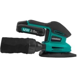 Ponceuse Delta Multifonction Sans Fil 20V – 6 Feuilles Abrasives, 2 Batteries 2.0Ah Et Chargeur Inclus -Outils Électriques 53061544 2