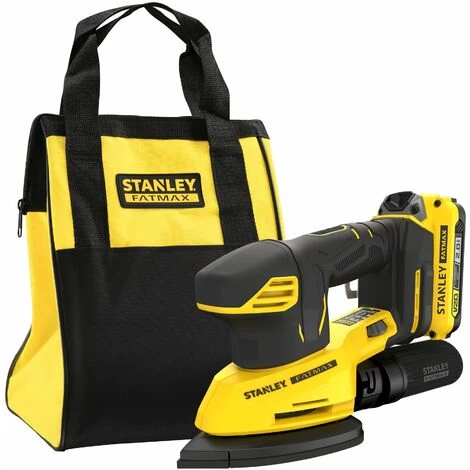 Ponceuse De Finition 12000trs/min Sans Fil 18V STANLEY FATMAX Gamme V20 Avec 1 Batterie 2Ah, 1 Chargeur 2A, En Sac Souple De Transport 5 Ponceuse De Finition 12000trs/min Sans Fil 18V STANLEY FATMAX Gamme V20 Avec 1 Batterie 2Ah, 1 Chargeur 2A, En Sac Souple De Transport – Image 3
