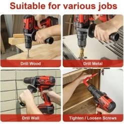 Perceuse A Percussion,TEENO 20V Perceuse Visseuse Sans Fil,poignée Latérale Amovible,2x2.0AhBatterie,20+3Réglages De Couple & 2 Vite 10 Perceuse A Percussion,TEENO 20V Perceuse Visseuse Sans Fil,poignée Latérale Amovible,2x2.0AhBatterie,20+3Réglages De Couple & 2 Vite -Outils Électriques 54089190 4
