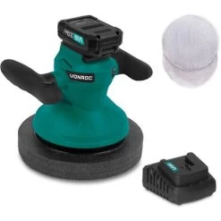 Polisseuse Sans Fil 20V - Ø240mm – 2 Bonnets De Polissage - Batterie Et Chargeur Rapide Incl.