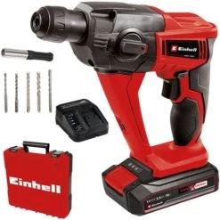 Einhell Marteau Perforateur Sans Fil TE-HD 18 Li Kit Power X-Change (18V, 1,2J, 5 Forets, Coffret E-Box) Livré Avec Batterie 2,5Ah Et Chargeur