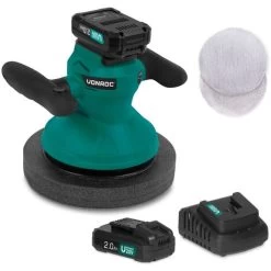 Polisseuse Sans Fil 20V - Ø240mm – 2 Bonnets De Polissage - 2 Batteries Et 1 Chargeur Rapide Incl.