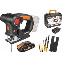 WORX Scie Sauteuse 2 En 1 Scie Multifonction Sans Fil Professionnelle 18V(20V Max), Batterie Powershare, WX550.4