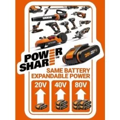 WORX Scie Circulaire Sans Fil 18V(20V MAX), Batterie Powershare, WX527.1 -Outils Électriques 58757704 2