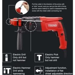 Marteau Perforateur Filaire 800 W, 26 Mm TEENO 10 Marteau Perforateur Filaire 800 W, 26 Mm TEENO -Outils Électriques 59006559 3