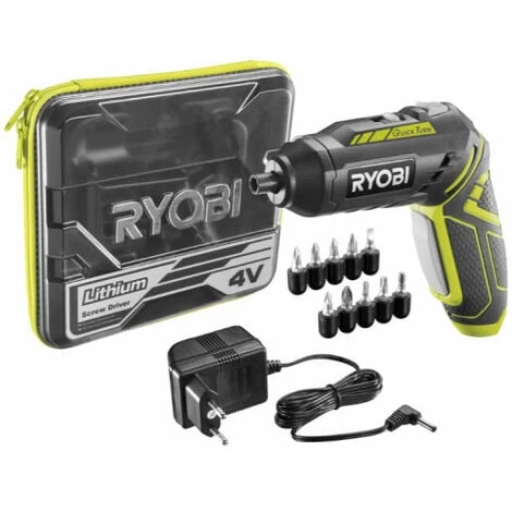 Tournevis Sans Fil RYOBI 4V 1.3Ah - 2 Vitesses 5 Accessoires R4SDP-L13T 3 Tournevis Sans Fil RYOBI 4V 1.3Ah - 2 Vitesses 5 Accessoires R4SDP-L13T