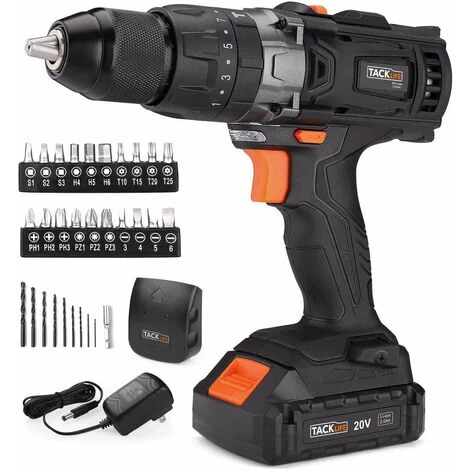 Perceuse électrique Sans Fil TACKLIFE 20 V Max, 310 Lb-pi, Mandrin En Métal 1/2", Tournevis électrique à 2 Vitesses Avec DEL, Batterie Rechargeable 2,0 Ah PCD04C 3 Perceuse électrique Sans Fil TACKLIFE 20 V Max, 310 Lb-pi, Mandrin En Métal 1/2", Tournevis électrique à 2 Vitesses Avec DEL, Batterie Rechargeable 2,0 Ah PCD04C