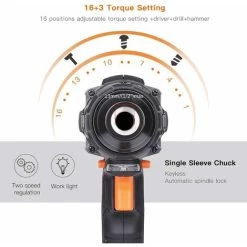 Perceuse électrique Sans Fil TACKLIFE 20 V Max, 310 Lb-pi, Mandrin En Métal 1/2", Tournevis électrique à 2 Vitesses Avec DEL, Batterie Rechargeable 2,0 Ah PCD04C 10 Perceuse électrique Sans Fil TACKLIFE 20 V Max, 310 Lb-pi, Mandrin En Métal 1/2", Tournevis électrique à 2 Vitesses Avec DEL, Batterie Rechargeable 2,0 Ah PCD04C -Outils Électriques 60670661 4