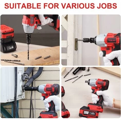 Brushless Clé à Chocs Sans Fil Sans Avec Adaptateur,1Batterie 3.0AH TEENO,5 Douilles à Chocs, Avc 26pcs Accessoires (Une Batterie) 7 Brushless Clé à Chocs Sans Fil Sans Avec Adaptateur,1Batterie 3.0AH TEENO,5 Douilles à Chocs, Avc 26pcs Accessoires (Une Batterie) – Image 5