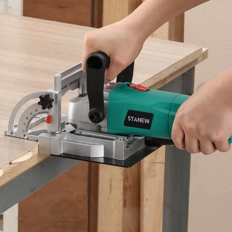Fraiseuse à Lamelles STBJ1002 900W, Réglage D'angle D'inclinaison 90°,Sac à Poussière Et Clé STANEW 7 Fraiseuse à Lamelles STBJ1002 900W, Réglage D'angle D'inclinaison 90°,Sac à Poussière Et Clé STANEW – Image 5