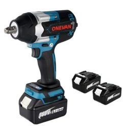 Clé à Chocs Sans Fil Brushless électrique, 1800Nm 1/2 Pouces, Boulonneuse A Choc Convient Pour Batterie 18V Makita - Avec 2 Batteries