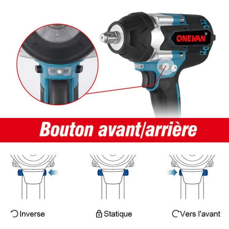 Clé à Chocs Sans Fil Brushless électrique, 1800Nm 1/2 Pouces, Boulonneuse A Choc Convient Pour Batterie 18V Makita - Avec 2 Batteries 6 Clé à Chocs Sans Fil Brushless électrique, 1800Nm 1/2 Pouces, Boulonneuse A Choc Convient Pour Batterie 18V Makita - Avec 2 Batteries – Image 4